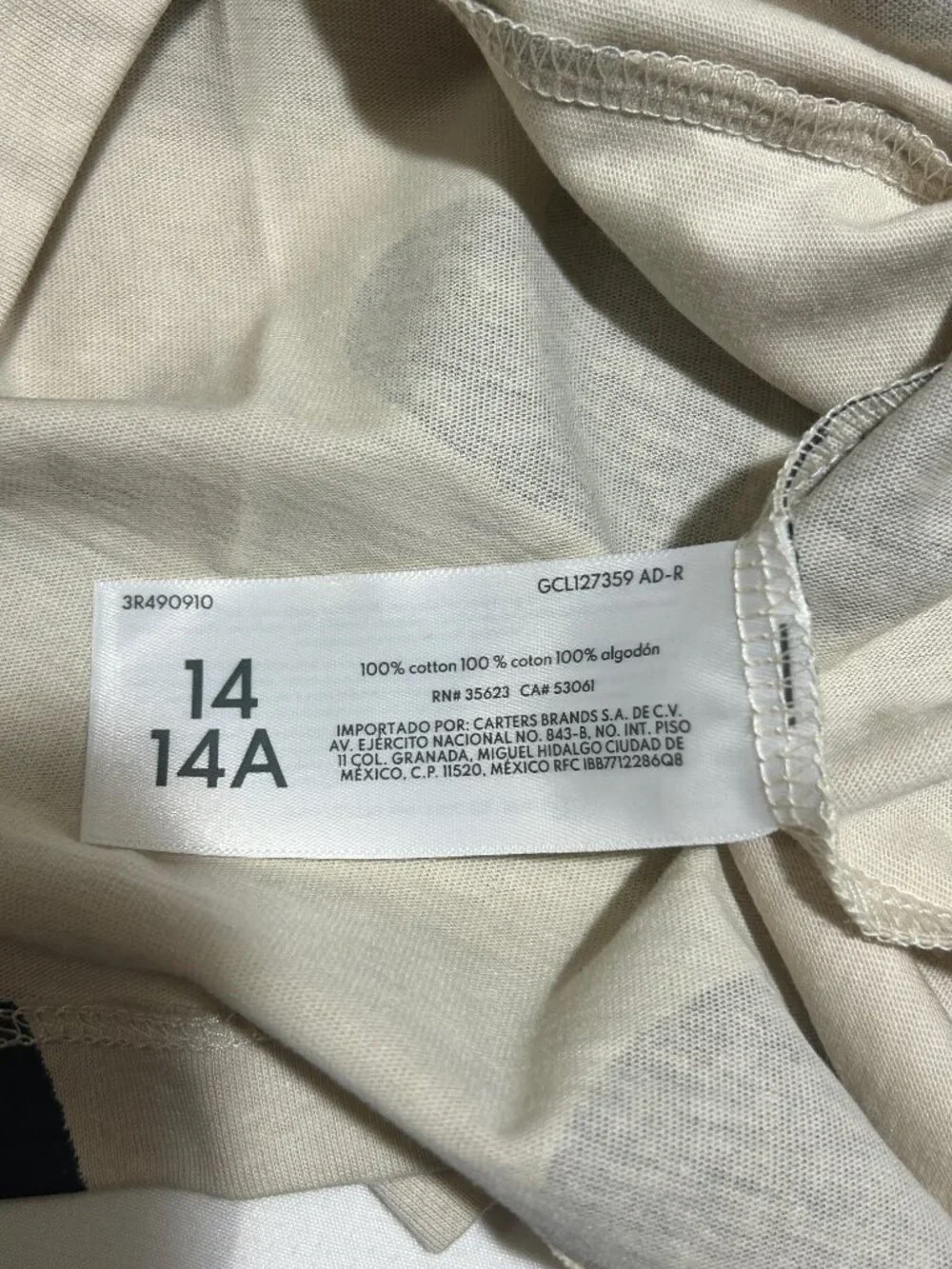 Carter's Girls Size 14 Tan with Black Hearts Lightweight Skater Dress NWT